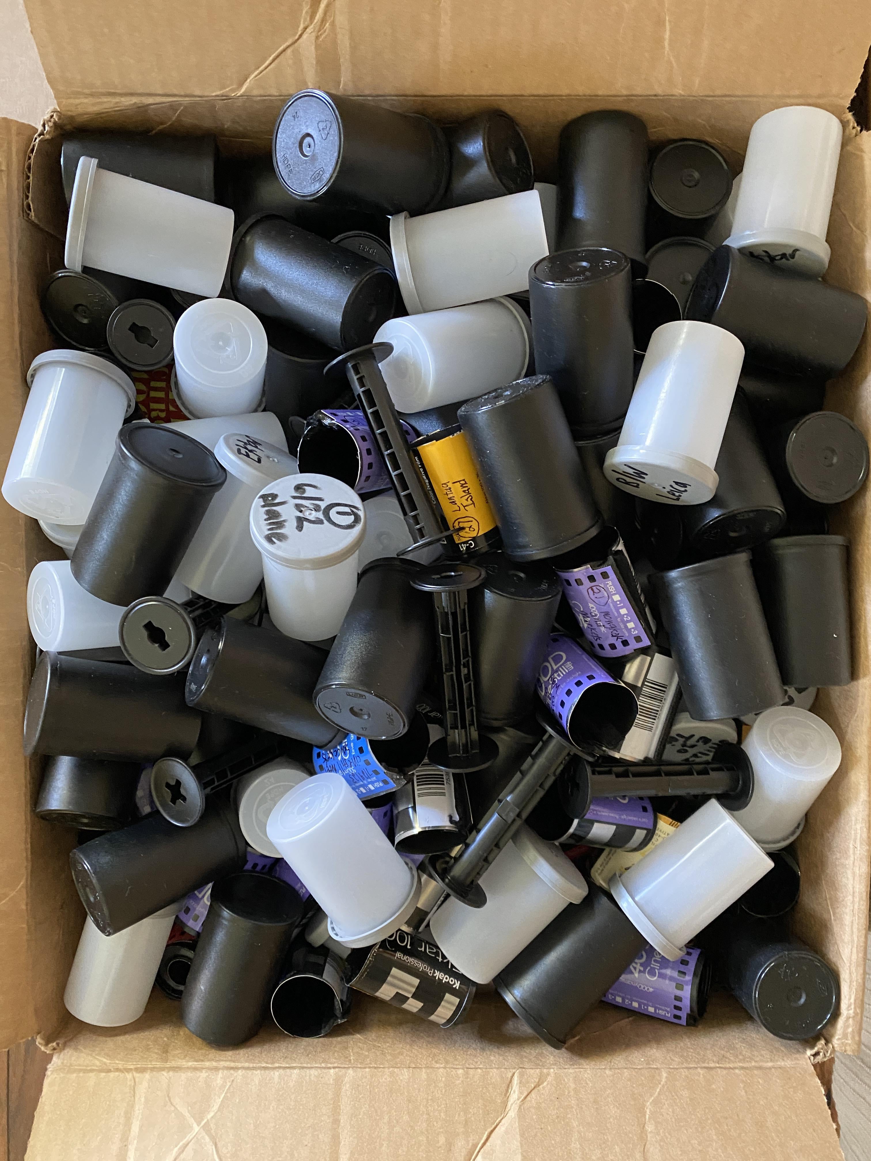 35mm film canisters and spools